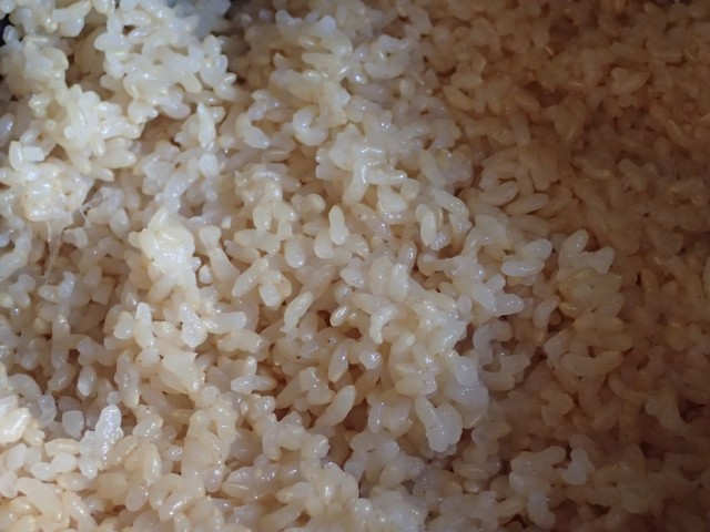 玄米炊きあがり