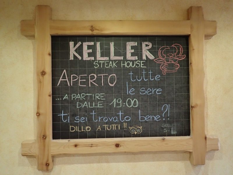 イタリア・ボルミオのステーキレストラン【Keller Steak House】